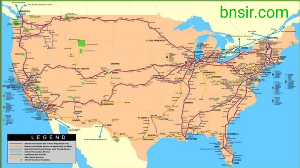 USA RAILWAYS MAP